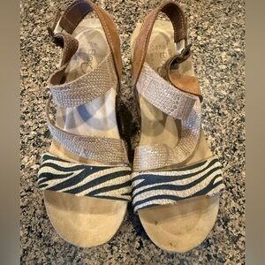 Bos & Company Animal Print Leather Sandals